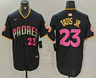 Men%27s San Diego Padres #23 Fernando Tatis Jr Number Black 20th Anniversary Cool Base Stitched Jersey->san diego padres->MLB Jersey
